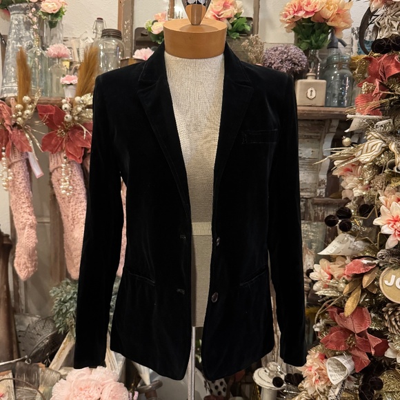 VINTAGE BRECKENRIDGE BLACK VELVET BLAZER | TAILORED CREW | HOLIDAY PARTY JACKET - Picture 7 of 14